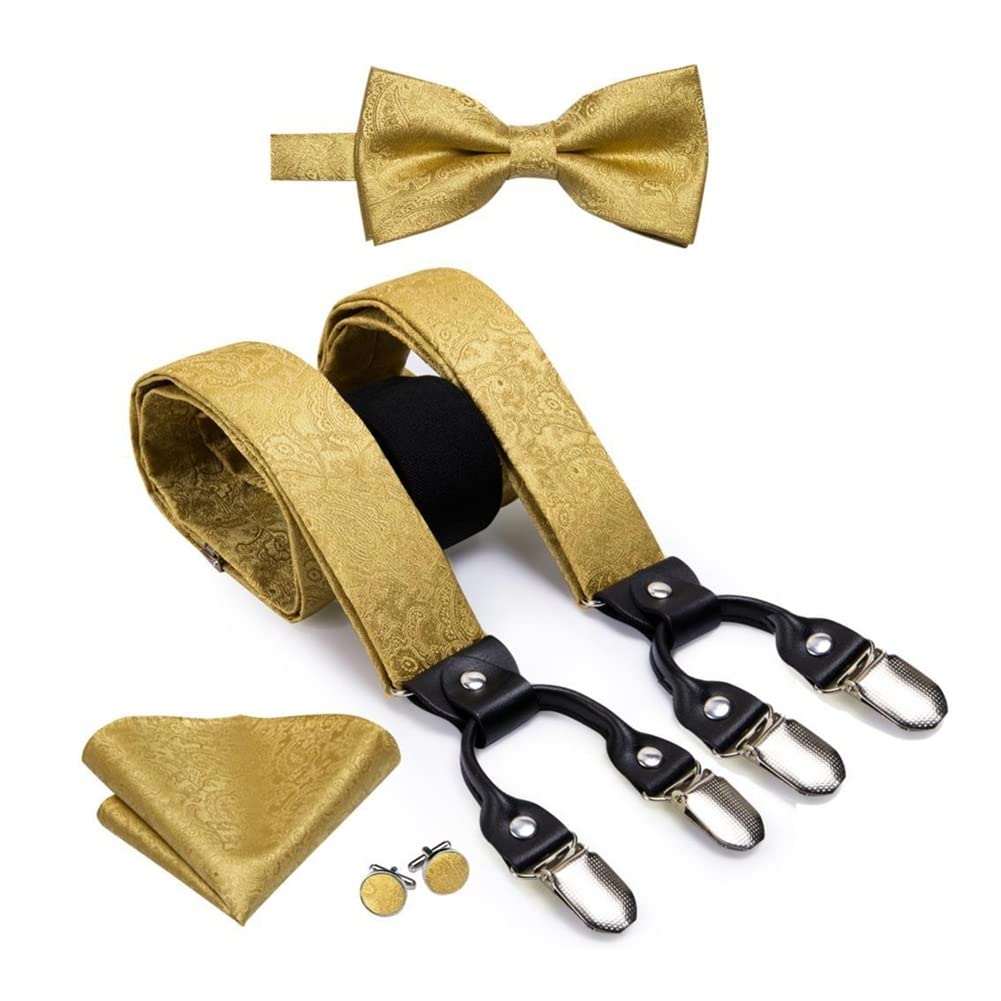 Amazon.co.jp: メンズサスペンダー シルクメンズサスペンダーゴールド6